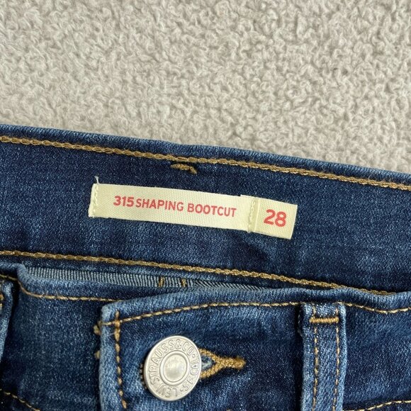 NWOT Levis 315 Women's Size 28 Shaping Bootcut Jeans Dark Wash Denim Stretch - Picture 8 of 12